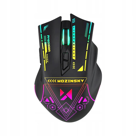 Wozinsky WMGB-3200 belaidė žaidimų pelė, RGB, 3200 dpi, 2,4 GHz, 400 mAh akumuliatorius, juoda