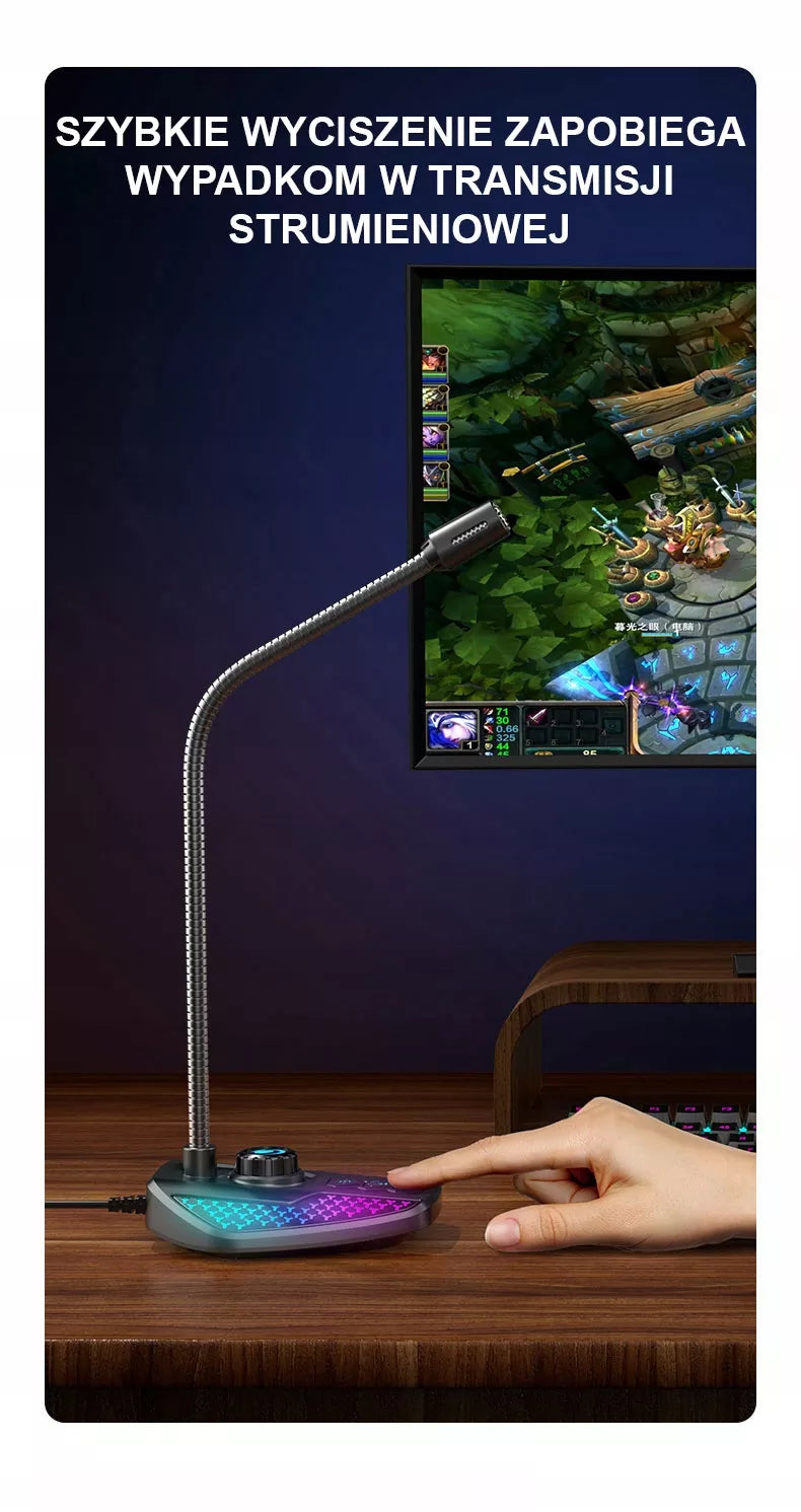 LED RGB mikrofonas žaidimams – PC ir nešiojamiesiems kompiuteriams