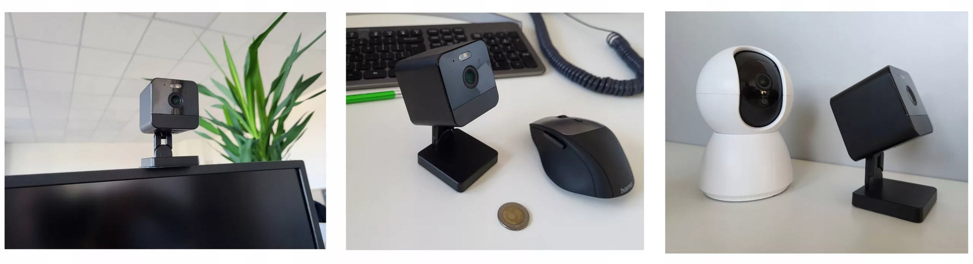 Juoda mini WiFi IP kamera 3 MPx Full HD, šnipinė