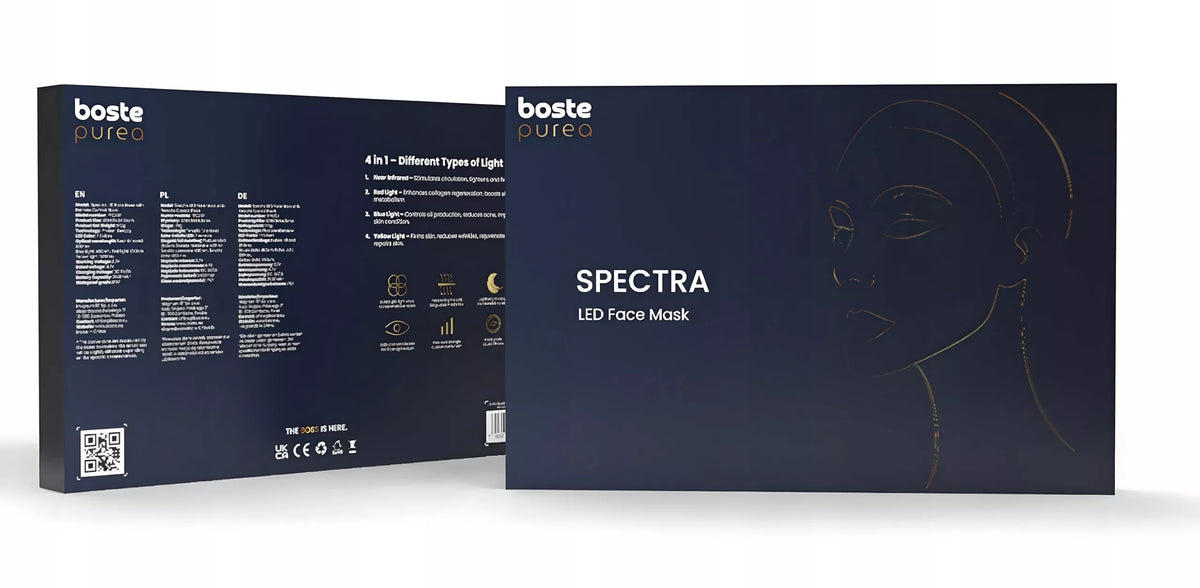 BOSTE LED veido kaukė 4in1 – fotonų terapija, valymas, stangrinimas, su pilotu