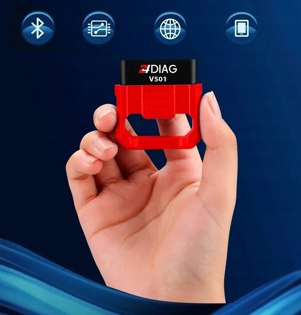 24DIAG V501 ELM327 BLUETOOTH 5.0 OBD2 DIAGNOSTIKOS SĄSAJA iOS ANDROID
