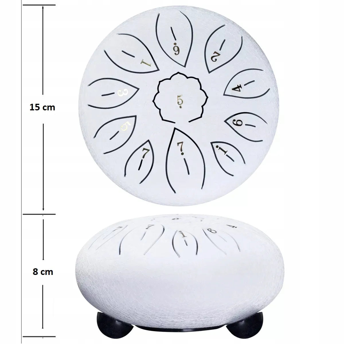 11 tonų 6 colių liežuvinis būgnas, auksinis, plieninis būgnelis, Steel Tongue Drum + kazoo