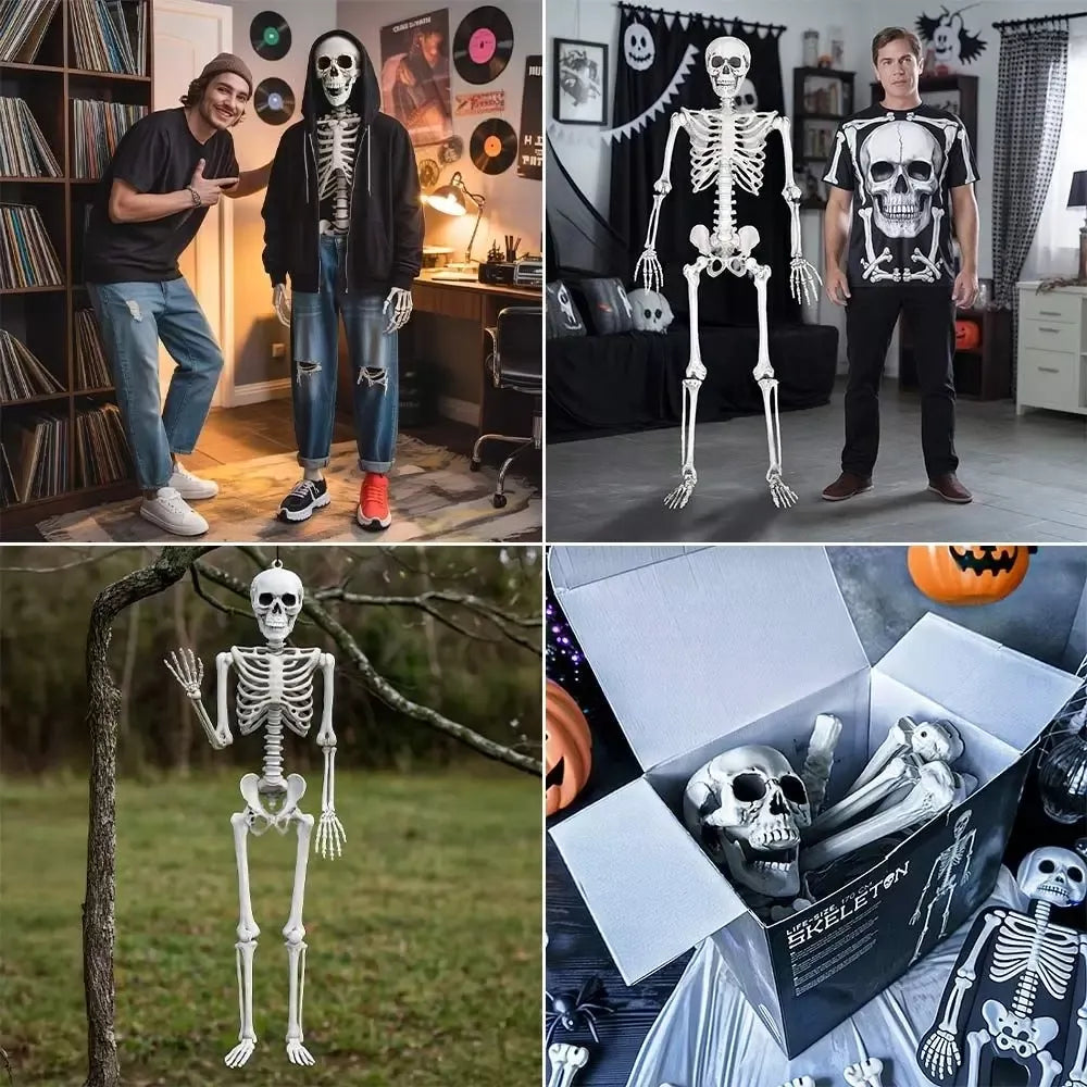 Dydelis (170 cm) skeletas - tamsi Halloweeno dovana ir dekoracija