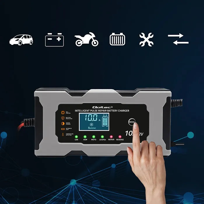 12V Automobilio užvedėjas su LCD ekranu