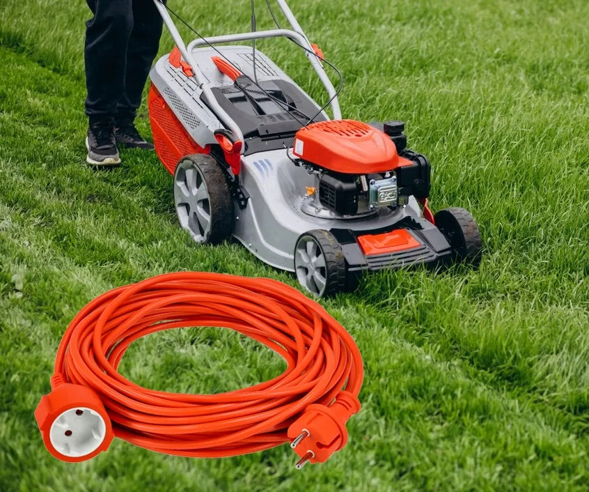 15 m sodo ilgintuvas vejapjovei, statybinis, 230V 2x1mm2 10A 2300W