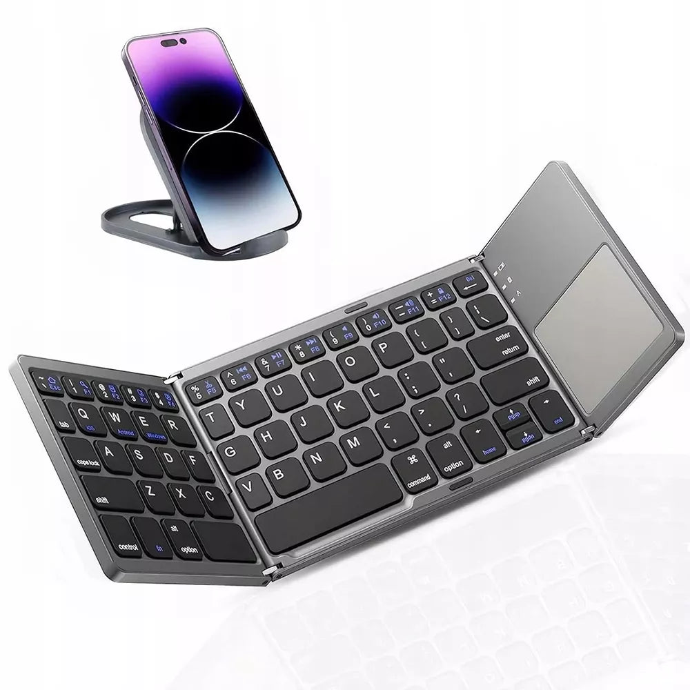 197,3g Belaidė „Bluetooth“ klaviatūra su universaliu sulankstomu jutikliniu skydeliu 50H