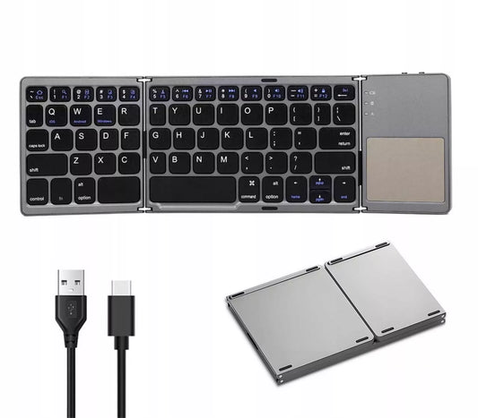 197,3g Belaidė „Bluetooth“ klaviatūra su universaliu sulankstomu jutikliniu skydeliu 50H