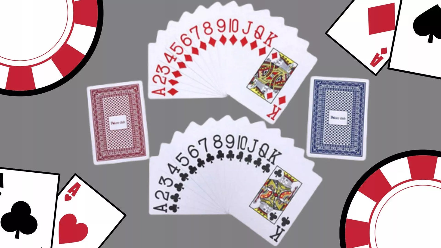 2 klasikinės vandeniui atsparios plastikines pokerio kortos