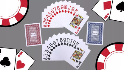 2 klasikinės vandeniui atsparios plastikines pokerio kortos