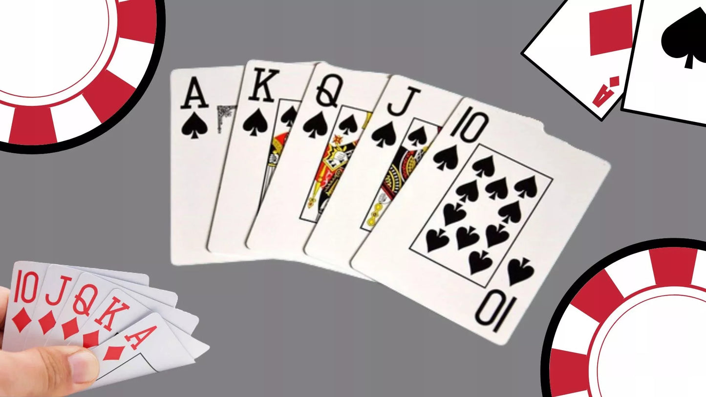 2 klasikinės vandeniui atsparios plastikines pokerio kortos