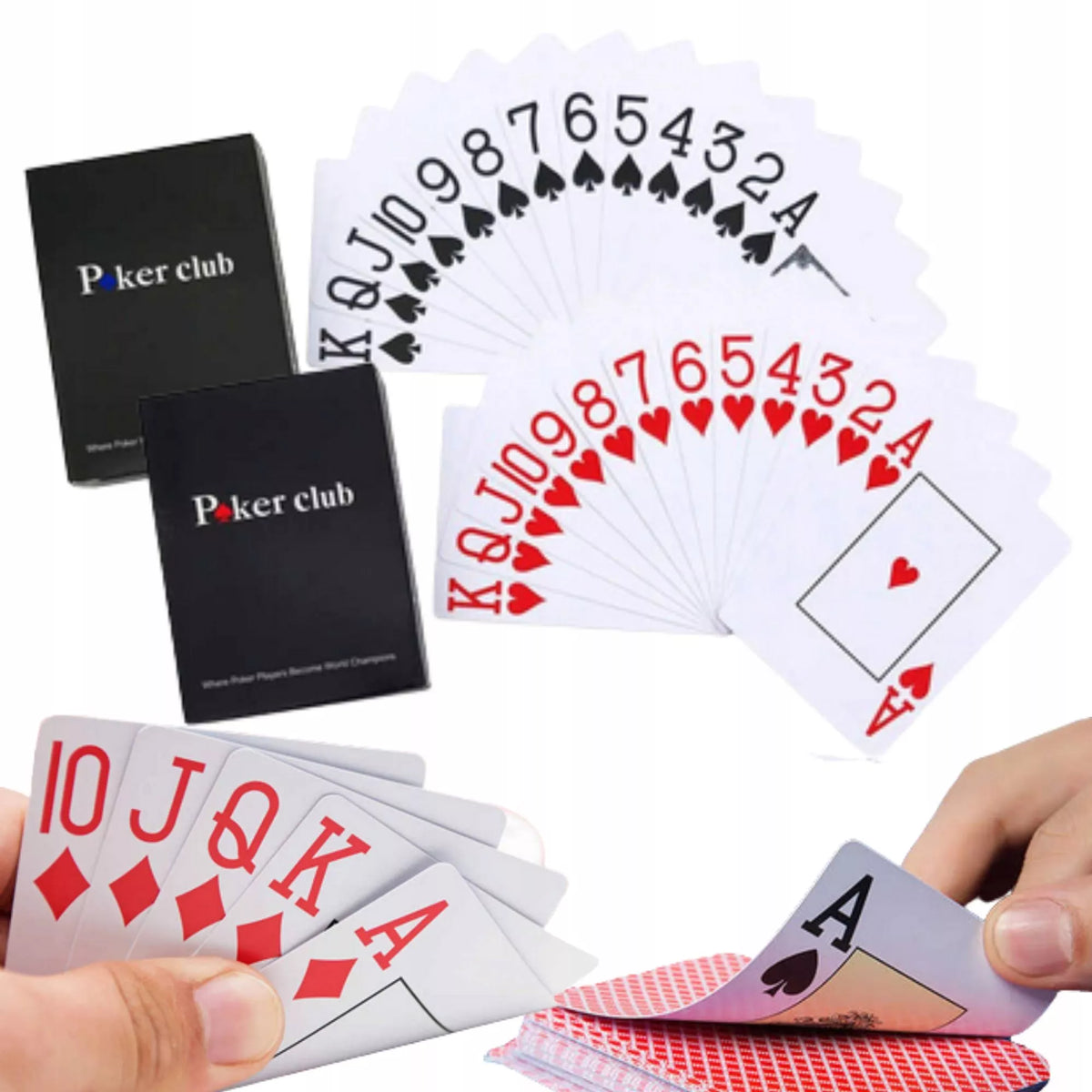 2 klasikinės vandeniui atsparios plastikines pokerio kortos