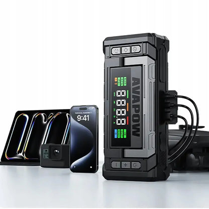2 viename automobilinis paleidiklis 12V 8000A su kompresoriumi 150PSI LED PD 30W AVAPOW