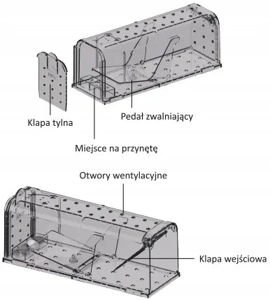 2 vnt. humanitarinių graužikų gaudyklių Xtreme MR-14 pelėms ir žiurkėms