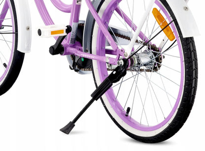 20 colių vaikiškas dviratis mergaitėms su bagažine, atramine kojele ir skambučiu Sun Baby HeartBike20