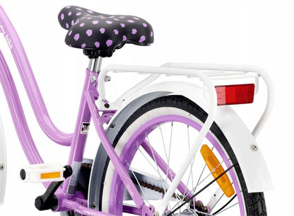 20 colių vaikiškas dviratis mergaitėms su bagažine, atramine kojele ir skambučiu Sun Baby HeartBike20