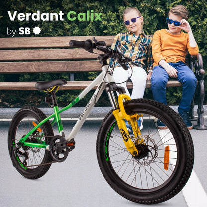 20 colių vaikiškas MTB dviratis, skirtas berniukams ir mergaitėms, Sun Baby Calix, 6 pavaros, baltas