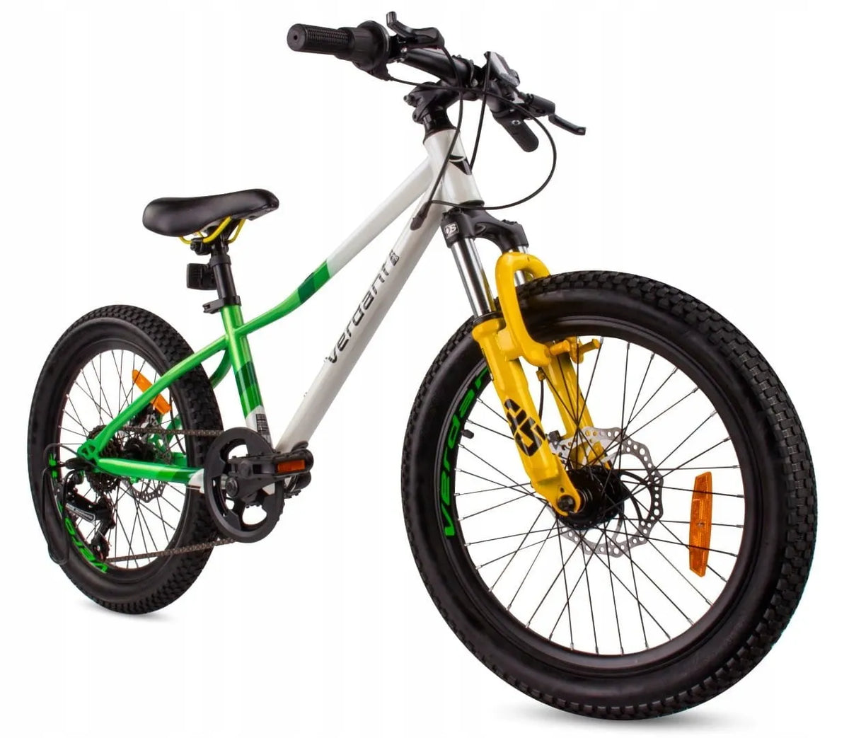 20 colių vaikiškas MTB dviratis, skirtas berniukams ir mergaitėms, Sun Baby Calix, 6 pavaros, baltas