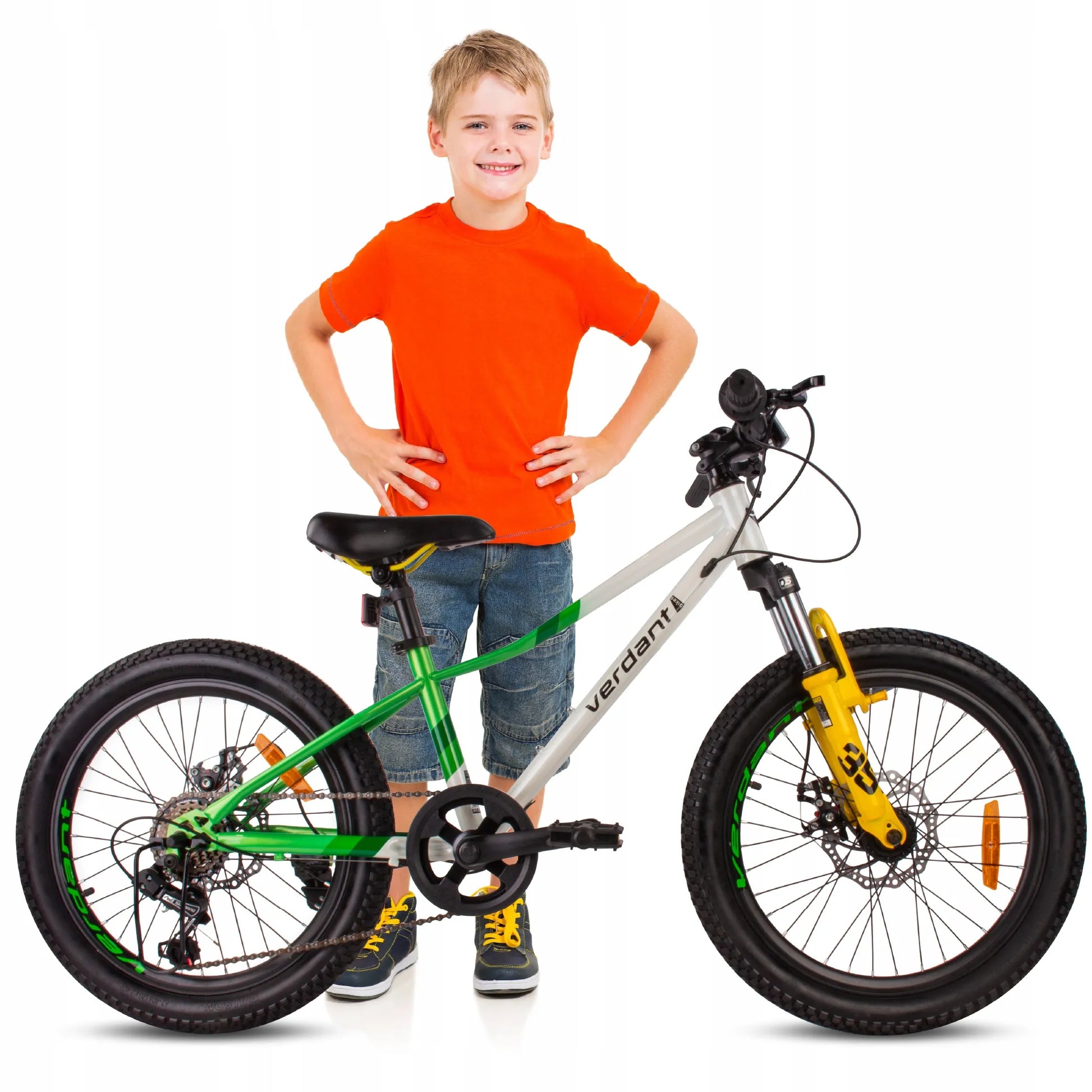20 colių vaikiškas MTB dviratis, skirtas berniukams ir mergaitėms, Sun Baby Calix, 6 pavaros, baltas