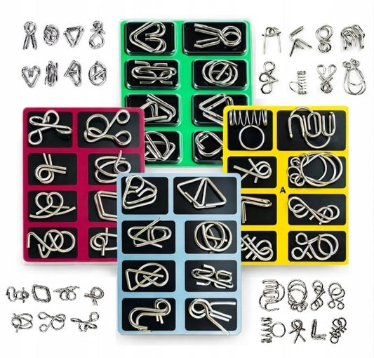 24 metalinių loginių galvosūkių rinkinys vaikams ir šeimai (B055)