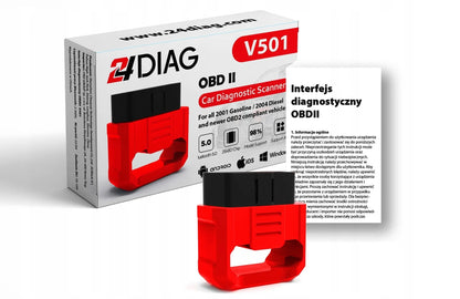 24DIAG V501 ELM327 BLUETOOTH 5.0 OBD2 DIAGNOSTIKOS SĄSAJA iOS ANDROID