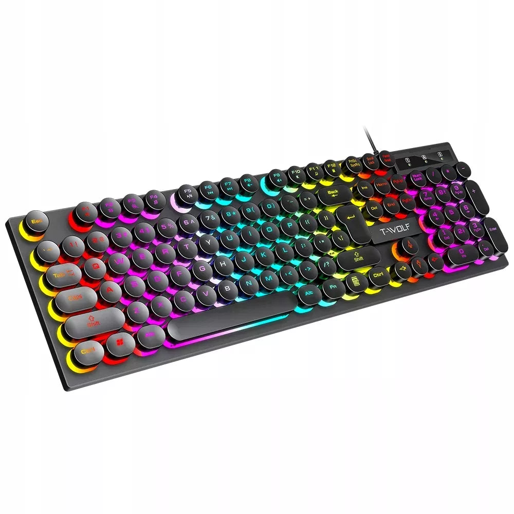 žaidėjo rinkinys žaidimų klaviatūra pelė LED RGB USB apšvietimas