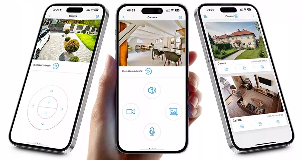WiFi lauko PTZ kamera 5 MPx, metalinė, juoda, su garsu ir judesio aptikimu