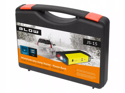 Jump Starter 12 800 mAh – Powerbank su žibintuvėliu, plaktuku ir kabeliais