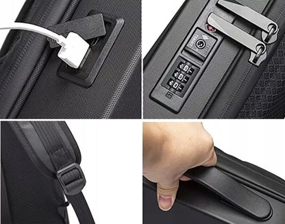 Juoda kuprinė – vandeniui atspari, laptopui, biurui, USB