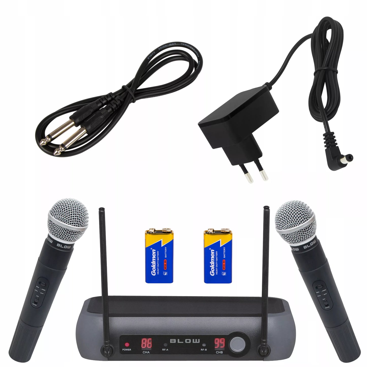 Belaidžių mikrofonų komplektas su imtuvu – karaoke ir vokalas, 50 m nuotolis