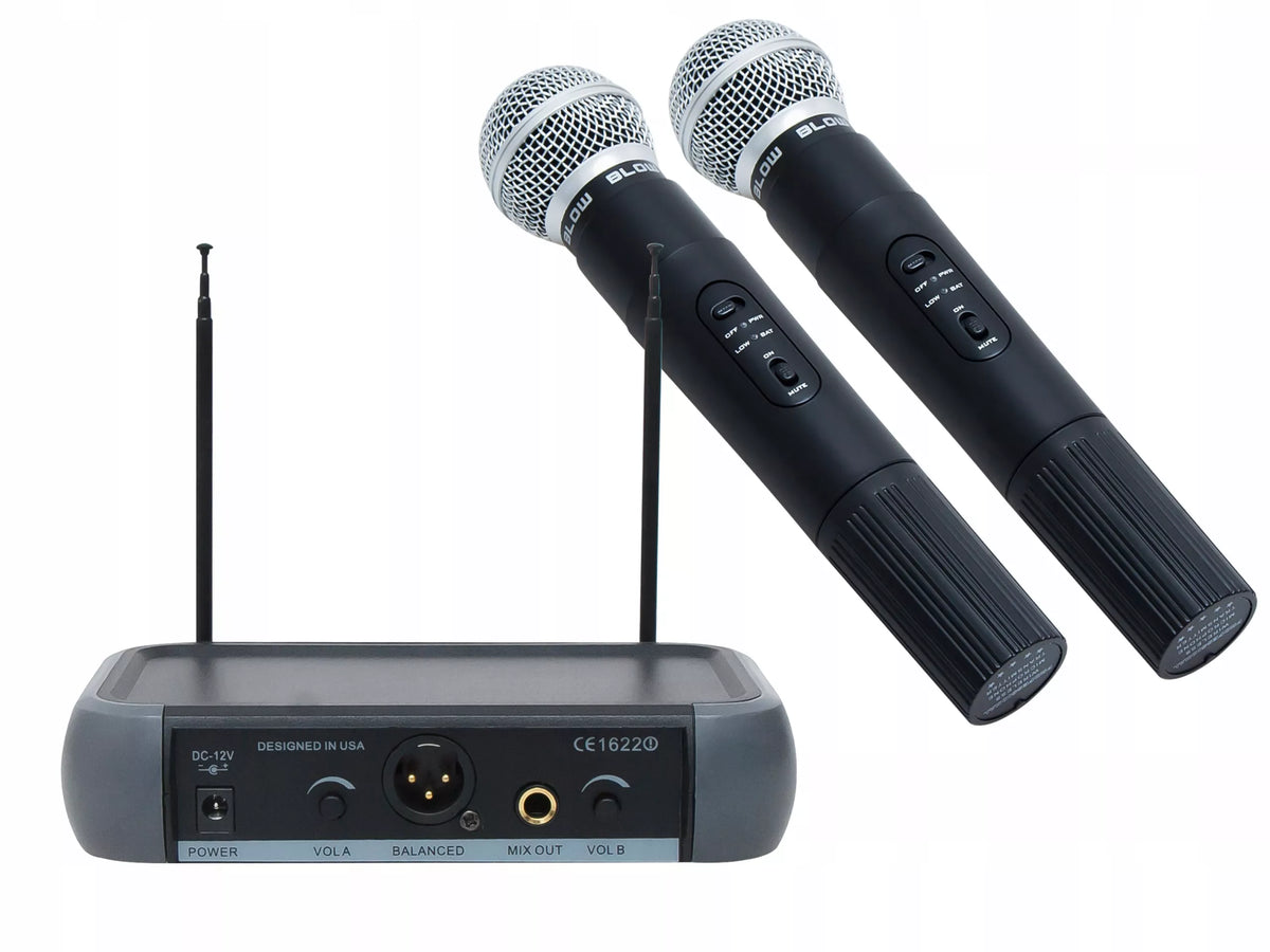 Belaidžių mikrofonų komplektas su imtuvu – karaoke ir vokalas, 50 m nuotolis