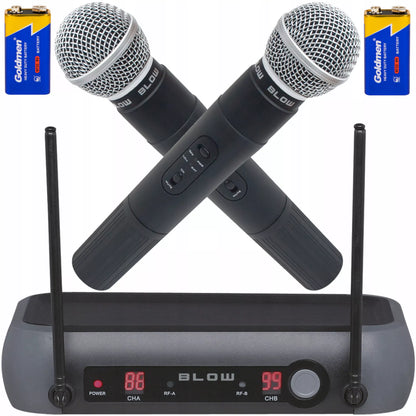 Belaidžių mikrofonų komplektas su imtuvu – karaoke ir vokalas, 50 m nuotolis