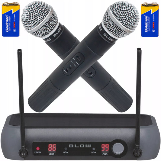 Belaidžių mikrofonų komplektas su imtuvu – karaoke ir vokalas, 50 m nuotolis