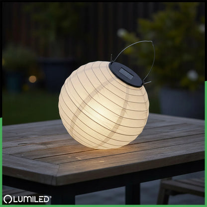 2x pakabinama LED saulės energija veikianti sodo lempa origami žibintas baltas 30 cm