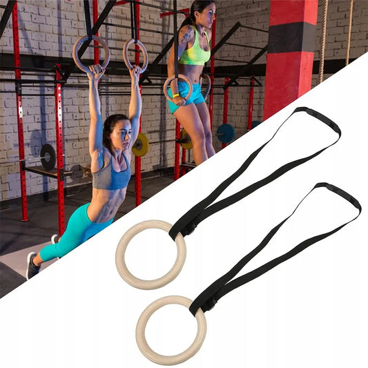 2x profesionalūs mediniai gimnastikos žiedai, gimnastikos žiedai