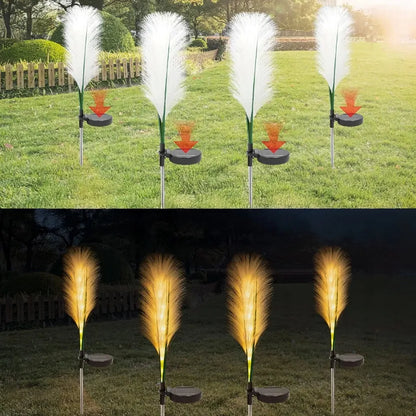 2x saulės energija valdomas sodo šviestuvas Pampasų žolė dekoratyvinis LED skydelis 85cm