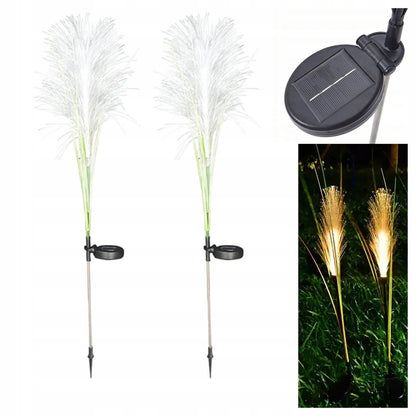 2x saulės energija valdomas sodo šviestuvas Pampasų žolė dekoratyvinis LED skydelis 85cm