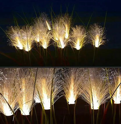 2x saulės energija valdomas sodo šviestuvas Pampasų žolė dekoratyvinis LED skydelis 85cm