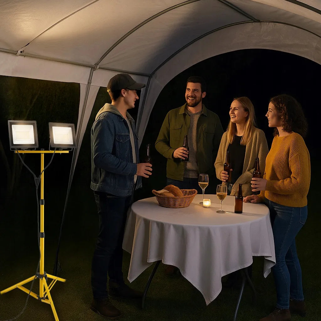2x100W LED prožektorius su 230V statyvu 200W IP65