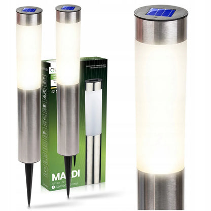 3 vnt. „Lumiled“ saulės energija maitinami LED sodo šviestuvai, skirti įsmeigti į žemę, dekoratyvinis sodo stulpas