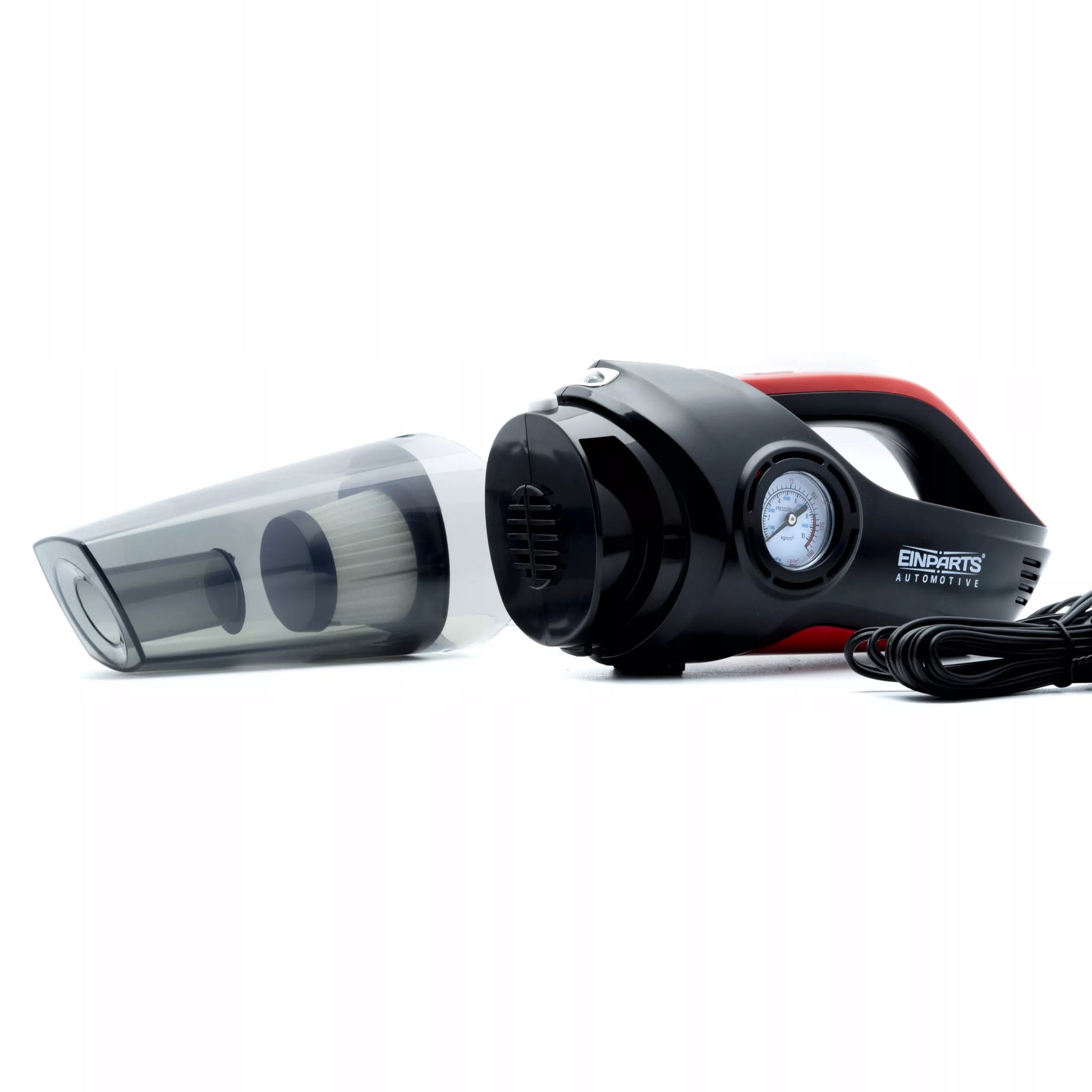 Galingas automobilinis dulkių siurblys su kompresoriumi 120W 12V