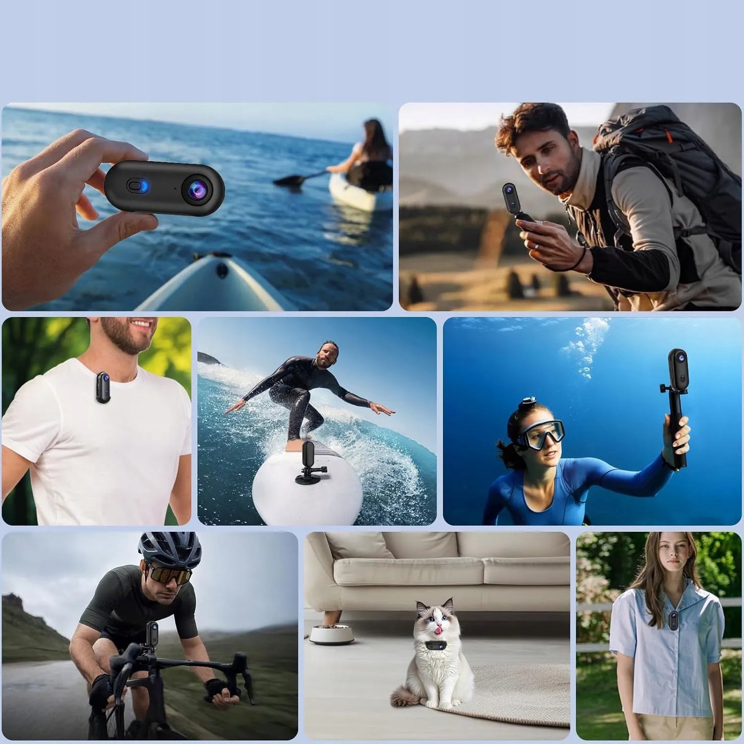 360° sportinė kamera povandeninė 1080P veiksmo kamera plataus kampo 120°