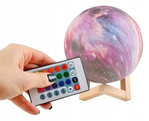 3D Mėnulio naktinė lempa didelė Moon Light 20 režimų + nuotolinio valdymo pultas