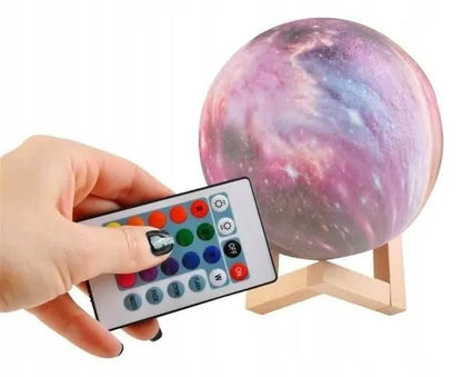 3D Mėnulio naktinė lempa didelė Moon Light 20 režimų + nuotolinio valdymo pultas