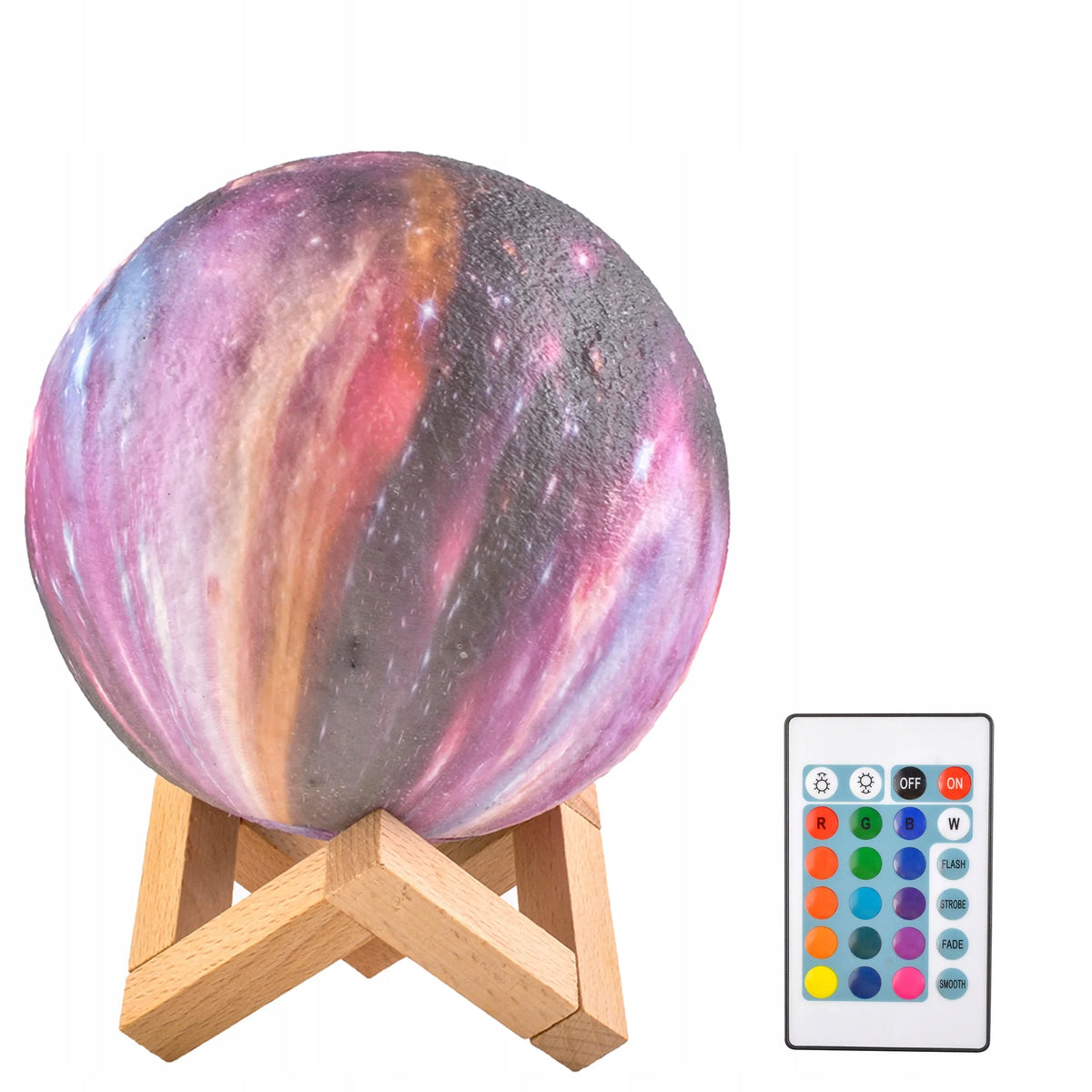 3D Mėnulio naktinė lempa didelė Moon Light 20 režimų + nuotolinio valdymo pultas