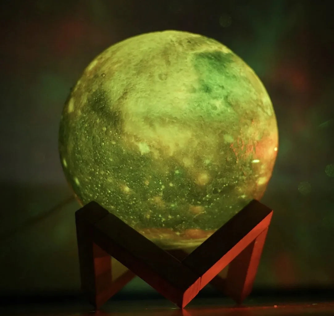 3D Mėnulio naktinė lempa didelė Moon Light 20 režimų + nuotolinio valdymo pultas