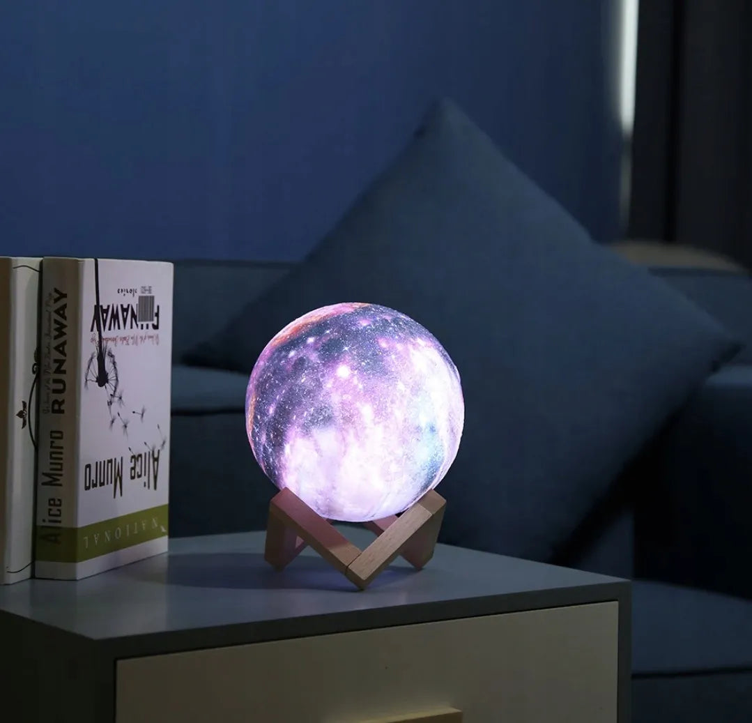 3D Mėnulio naktinė lempa didelė Moon Light 20 režimų + nuotolinio valdymo pultas