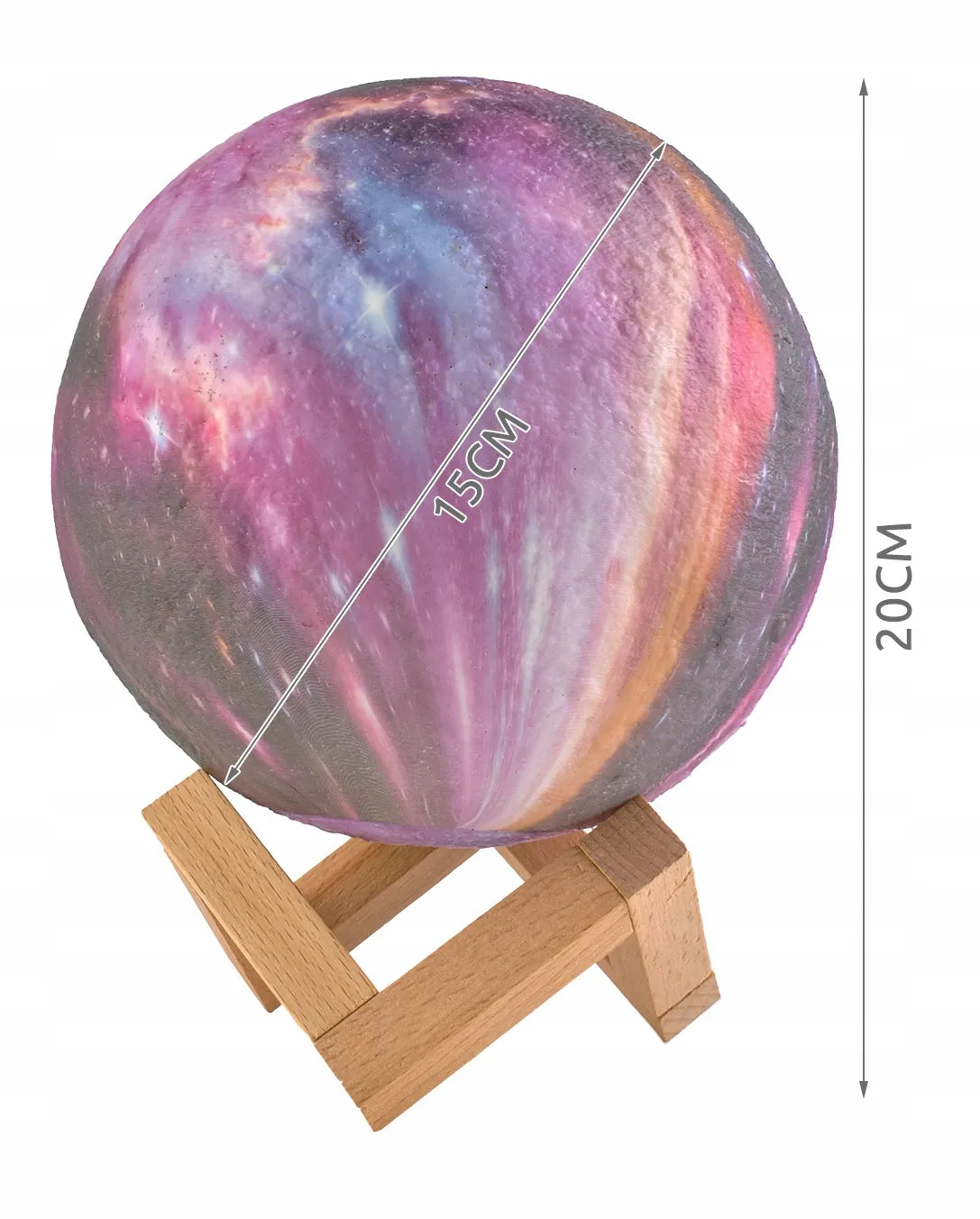 3D Mėnulio naktinė lempa didelė Moon Light 20 režimų + nuotolinio valdymo pultas