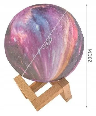 3D Mėnulio naktinė lempa didelė Moon Light 20 režimų + nuotolinio valdymo pultas