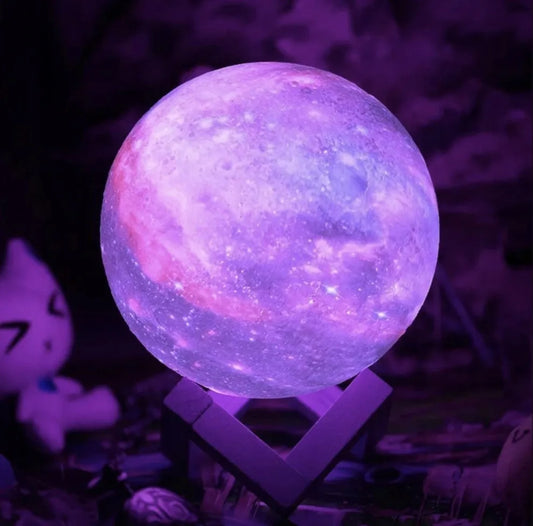 3D Mėnulio naktinė lempa didelė Moon Light 20 režimų + nuotolinio valdymo pultas