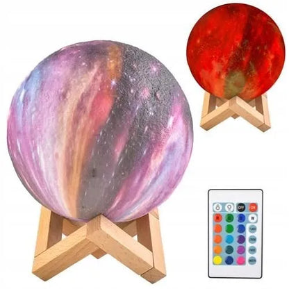 3D Mėnulio naktinė lempa didelė Moon Light 20 režimų + nuotolinio valdymo pultas